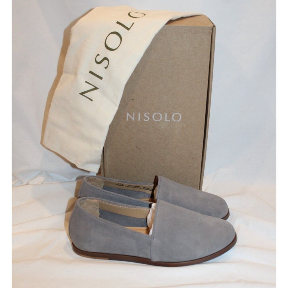 NISOLO MEN'S‎ ALEJANDRO SUEDE SLIP ON LOAFER SHOES GRAY SZ 8 NIB $180